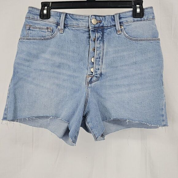 Good American Bombshell Shorts Indigo430 Size 8/29  3.5" Insm Exposed Button Fly - Picture 6 of 9